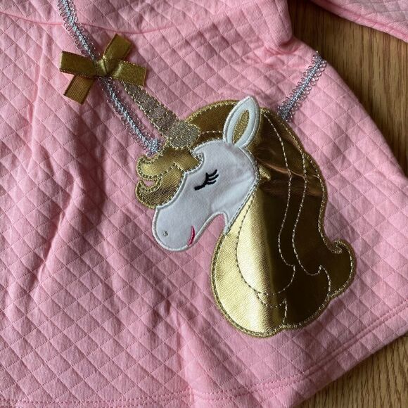 Kids Headquarters Unicorn Metallic Long Sleeve 2 Piece Set Pink Gray 18 Months - Picture 3 of 11